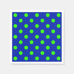 Serviette En Papier Green On Blue Pois Motif Design