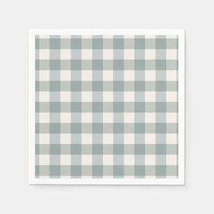 Serviette En Papier Green Plaid En vichy Country Farmhouse Simple