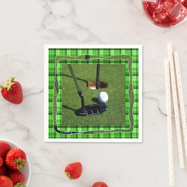 Serviette En Papier Green Tartan Golf Club Parc, Papier-serviettes (En situation)