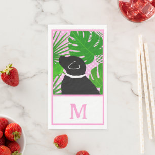 Serviette En Papier Green Tropical Island Black Dog Serviettes d'hôtes