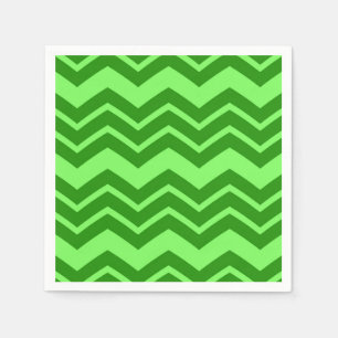 Serviette En Papier Green Zig Zag Chevron Design Motif