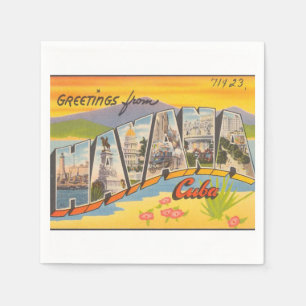 Serviette En Papier Greetings From Havana Cuba