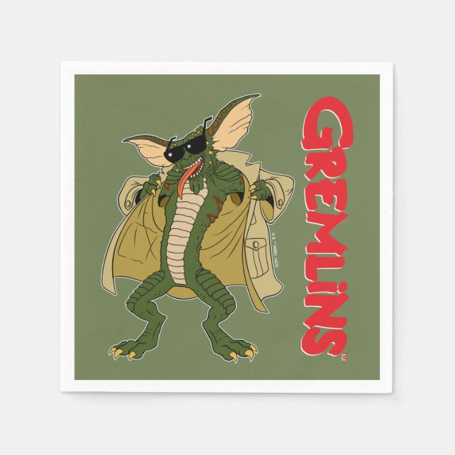 Serviette En Papier Gremlins | Cachet à tranchée Flash (Devant)