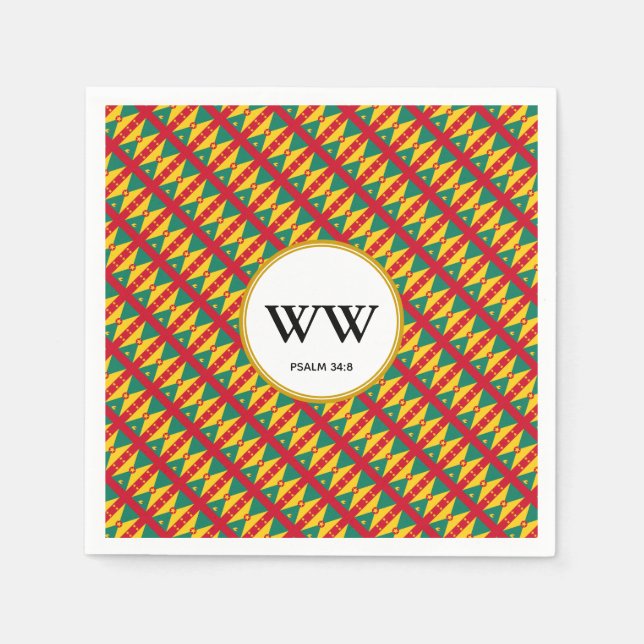 Serviette En Papier GRENADA FLAG Fête Anniversaire Patrimoine (Devant)