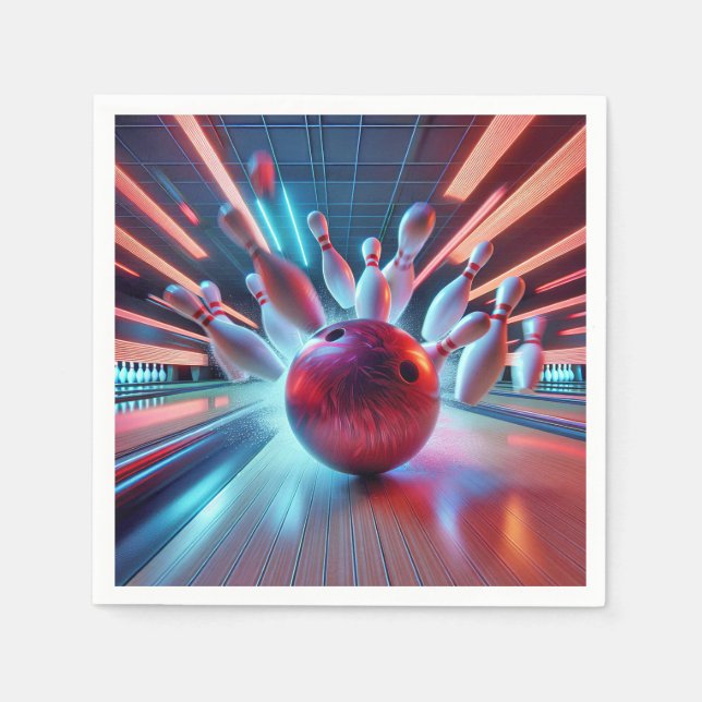 Serviette En Papier Grève de balle rouge de Bowling (Devant)
