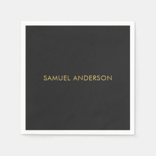 Serviette En Papier Grey Gold Color Professional Ajouter un nom