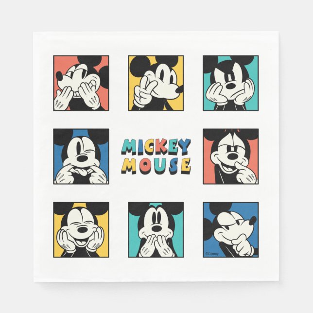 Serviette En Papier Grille de souris couleur Mickey (Devant)