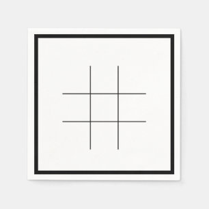 Serviette En Papier Grille de Tic Tac Toe Vierge pour une Table de Fêt