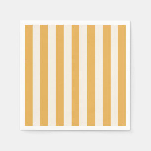 Serviette En Papier Grilles Verticales Moutarde Jaune Et Blanc Gratté