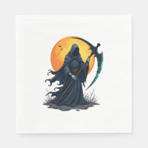 Serviette En Papier Grim Reaper avec Scythe - Scandale Chemise Hallowe