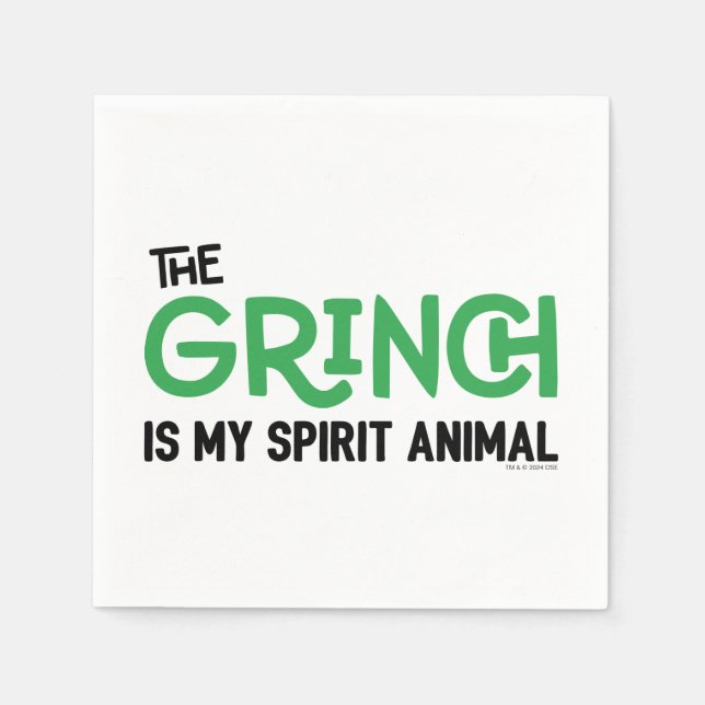 Serviette En Papier Grinch est ma citation de Spirit Animal (Devant)