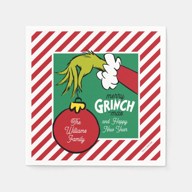 Serviette En Papier Grinch | Personalized Ornament (Devant)