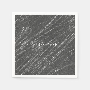 Serviette En Papier Gris & Argent Moderne Glam Marbre Frappe