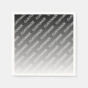 Serviette En Papier Gris (couleur changeable) Ombre & Motif de texte