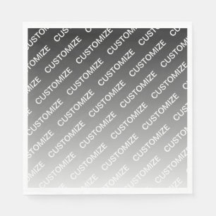 Serviette En Papier Gris (couleur changeable) Ombre & Motif de texte