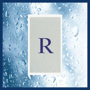 Serviette En Papier Gris et bleu marine Papier monogramme Serviette d'