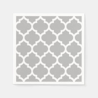 Gris Gris Blanc Marocain Quatrefoil Motif #5