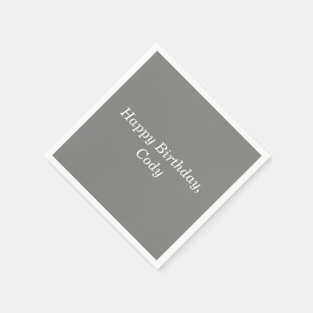 Serviette En Papier Gris Personnalisé Toutes Occasions Serviettes jeta (Coin)