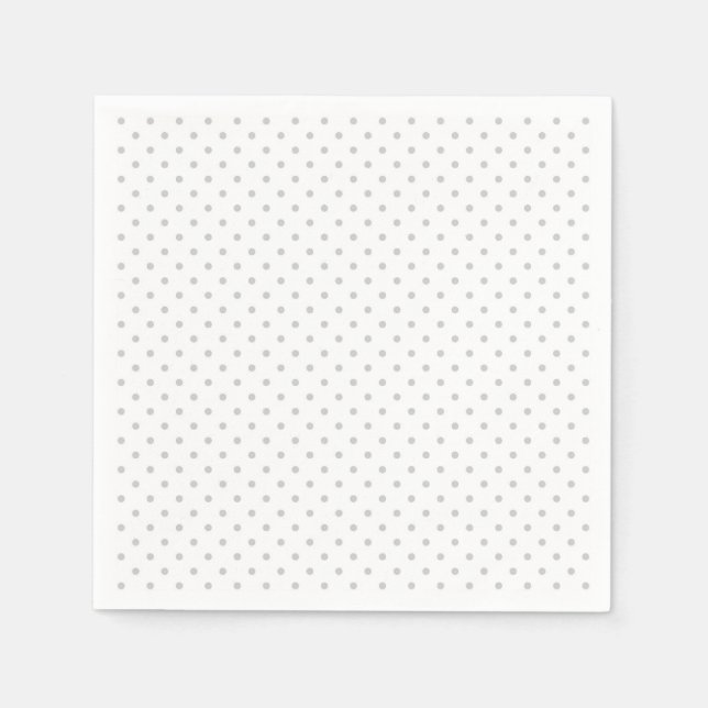 Serviette En Papier Gris Shabby Chic Polkadot Douche (Devant)