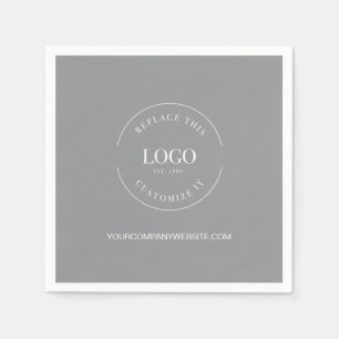 Serviette En Papier Gris ton logo ici Site de l'entreprise Personnalis