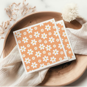 Serviette En Papier Groovy Retro Daisy abricot