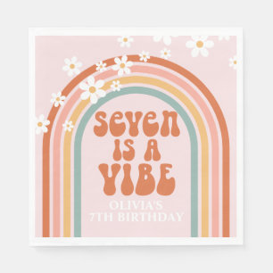 Serviette En Papier Groovy Seven est une ambiance daisy rainbow 7ème a