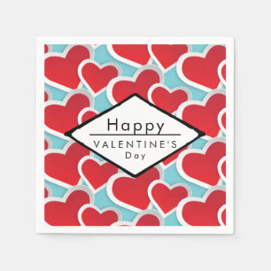 Serviette En Papier Gros Coeurs rouges Répéter Motif mou
