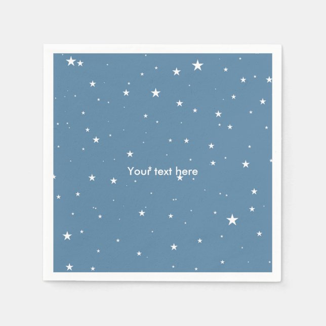 Serviette En Papier Gros et petites étoiles Baby shower céleste servie (Devant)
