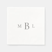 Gros monogramme argenté/gris Mariage blanc Cocktai