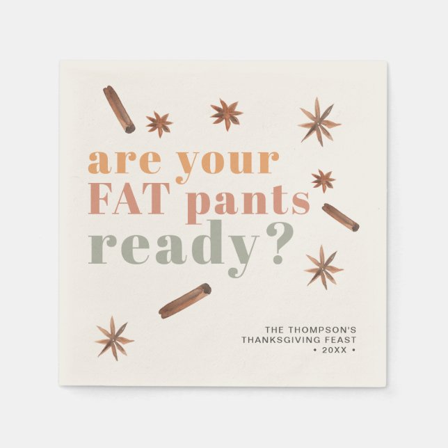 Serviette En Papier Gros Pantalon amusant Thanksgiving Friendsgiving P (Devant)