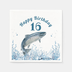 Serviette En Papier Gros Poisson Dans L'eau Serviettes Pour Fête D'ann