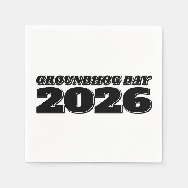 Serviette En Papier Groundhog Day 2026 (Devant)