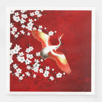 Grue japonaise Cerisier blanc Rouge