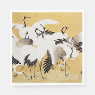 Serviette En Papier Grues d'horloges japonaises Vintage Bird Rich Clas