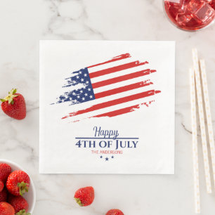 Serviette En Papier Grunge American Flag Happy 4 juillet ID1104