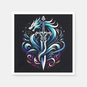 Serviette En Papier Guerrier de fantaisie Épée de dragon mystique Flam