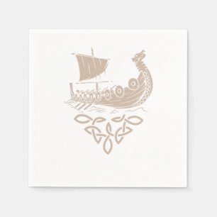 Serviette En Papier Guerrier Norse Mythologie Viking Ship Valhalla Cad