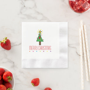 Serviette En Papier Guirlande lumineuse pour sapin de Noël joyeux