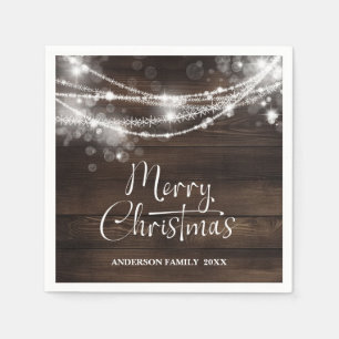 Serviette En Papier Guirlandes rustiques en bois pour Noël