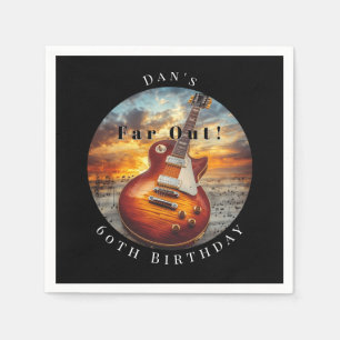 Serviette En Papier Guitare électrique notes de musique coucher de sol
