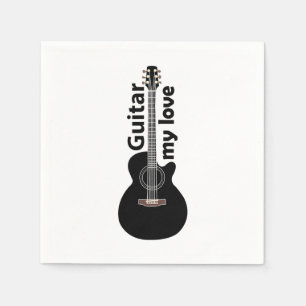 Serviette En Papier Guitare My Love Guitare Musique Party