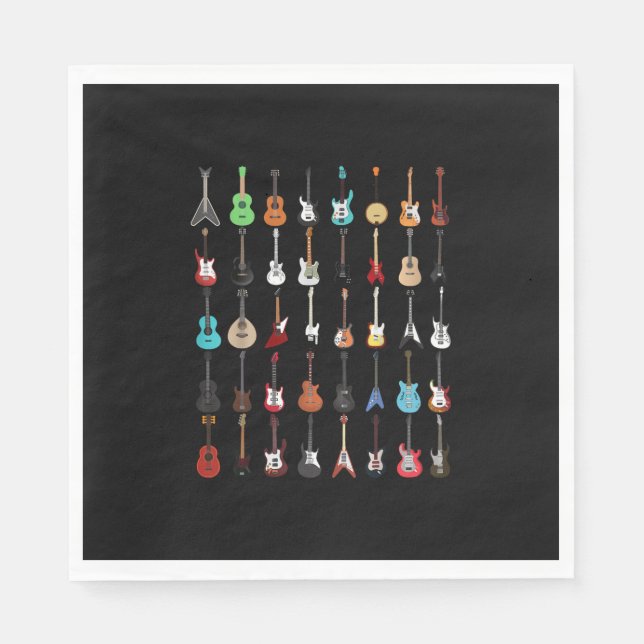 Serviette En Papier Guitariste Guitare instrument de musique Rock et R (Devant)