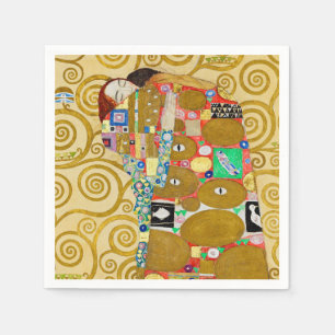 Serviette En Papier Gustav Klimt Exécution Nouveau Couple