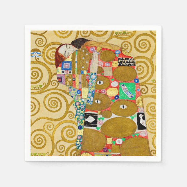 Serviette En Papier Gustav Klimt Exécution Nouveau Couple (Devant)