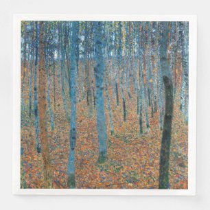 Serviette En Papier Gustav Klimt Fir Forêt Tannenwald Arbres rouges