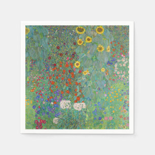 Serviette En Papier Gustav Klimt - Jardin de campagne avec tournesols