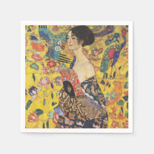 Serviette En Papier Gustav Klimt Lady With Fan Art Nouveau Painting