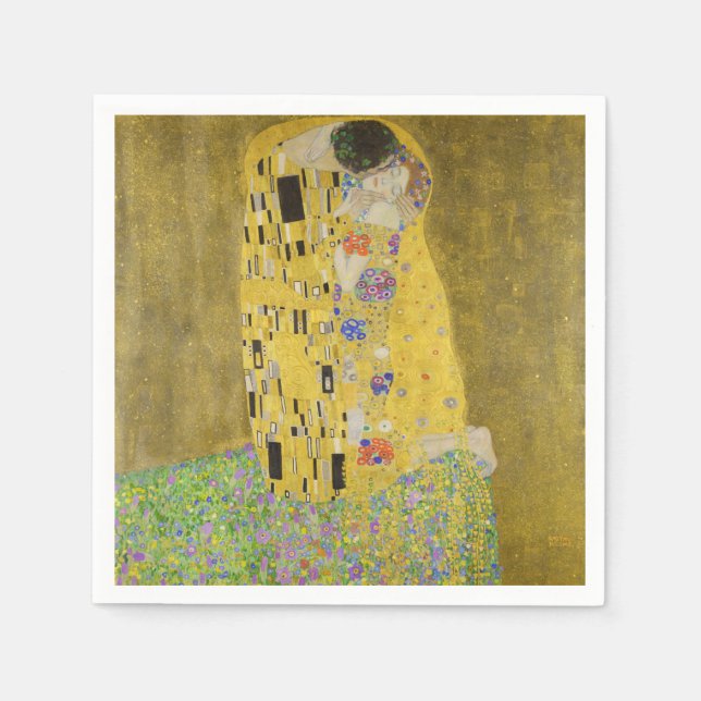 Serviette En Papier Gustav Klimt - Le baiser (Devant)