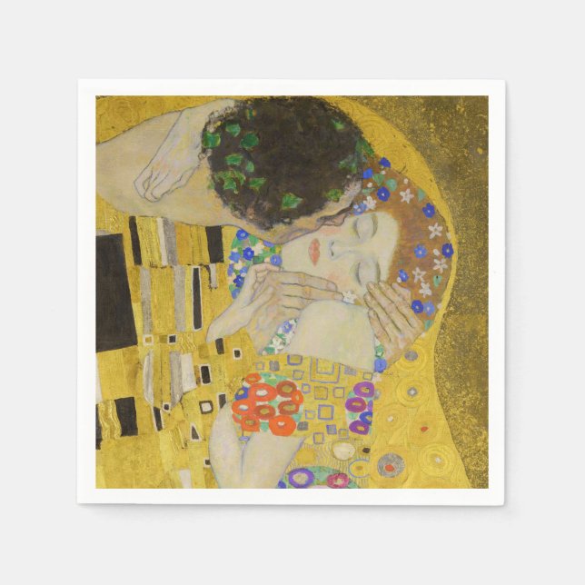 Serviette En Papier Gustav Klimt - Le baiser (Devant)