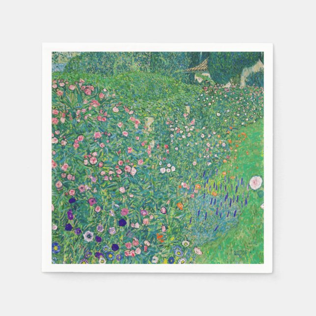 Serviette En Papier Gustav Klimt - Paysage du jardin italien (Devant)
